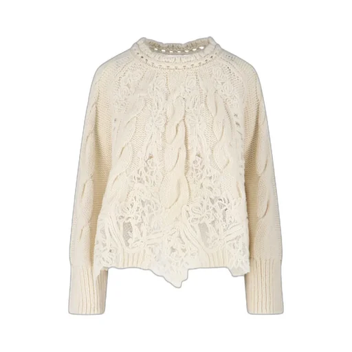 Braided Lace-Panel Jumper