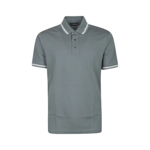 Piped Collar Piqué Polo Shirt