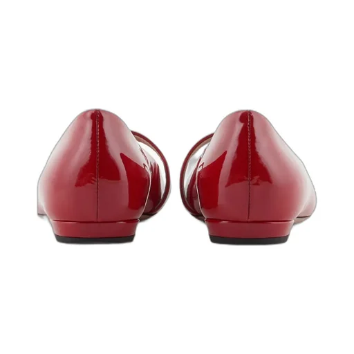 Eagle-Plate Leather Ballerina Shoes