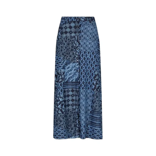 Printed Denim Skirt
