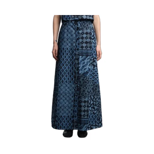 Printed Denim Skirt