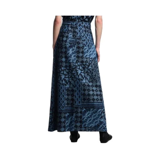 Printed Denim Skirt