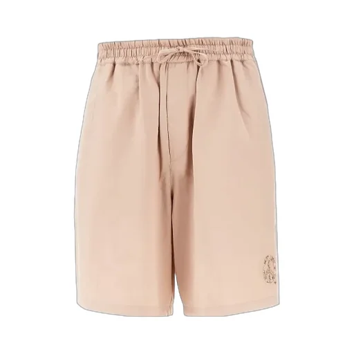 Peace Sign-Motif Drawstring Shorts