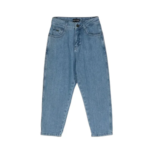 Logo Plaque Tapered Leg Jeans