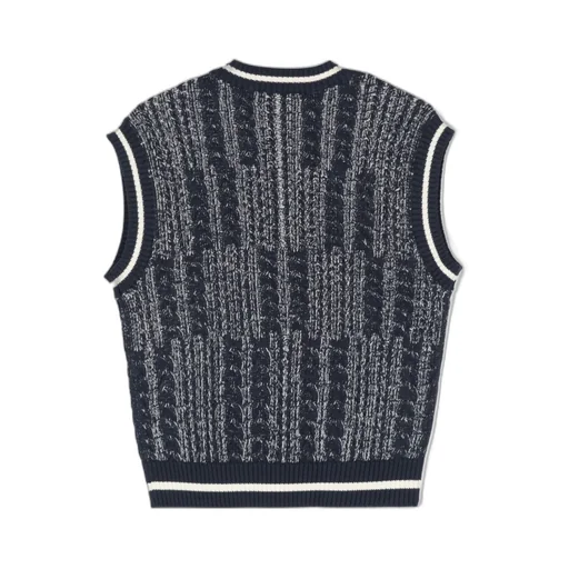 V-Neck Cable Knitted Vest