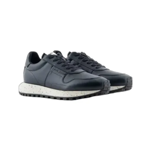 Logo-Plaque Leather Sneakers