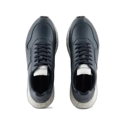 Logo-Plaque Leather Sneakers
