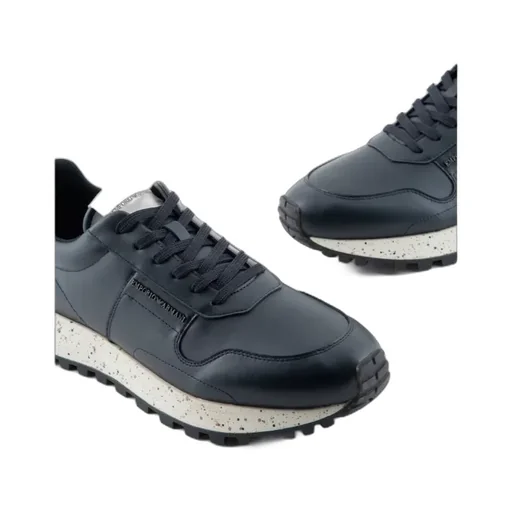 Logo-Plaque Leather Sneakers