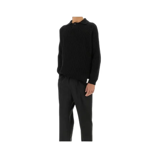 Fisherman's-Knit Long Sleeved Polo Shirt