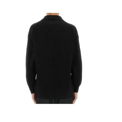 Fisherman's-Knit Long Sleeved Polo Shirt