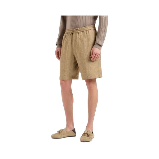 Drawstring-Waist Linen Shorts