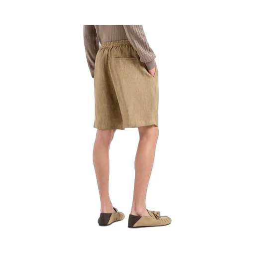 Drawstring-Waist Linen Shorts