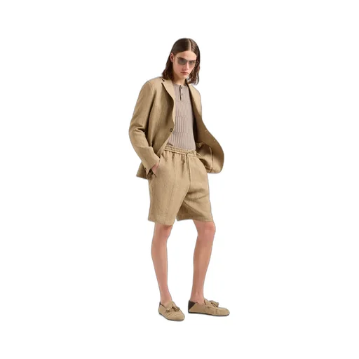 Drawstring-Waist Linen Shorts