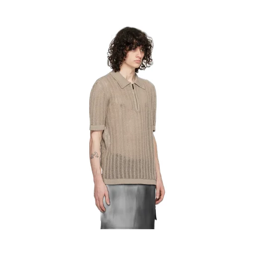 Short-Sleeved Knitted Polo Shirt