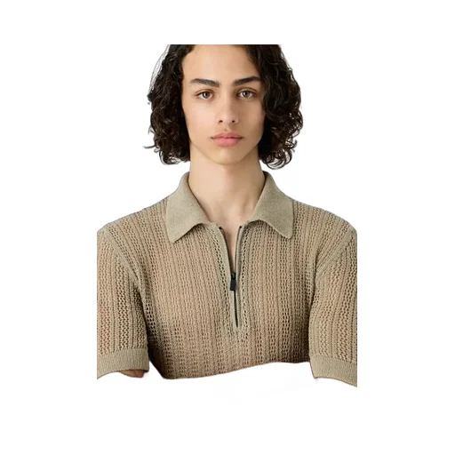 Short-Sleeved Knitted Polo Shirt