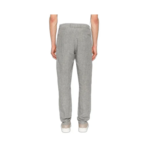 Mid-Rise Tapered Linen Trousers