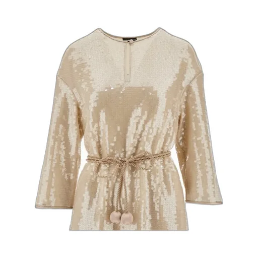 Sequin-Embellished Keyhole Neck Midi Dress