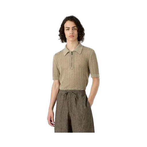Short-Sleeved Knitted Polo Shirt