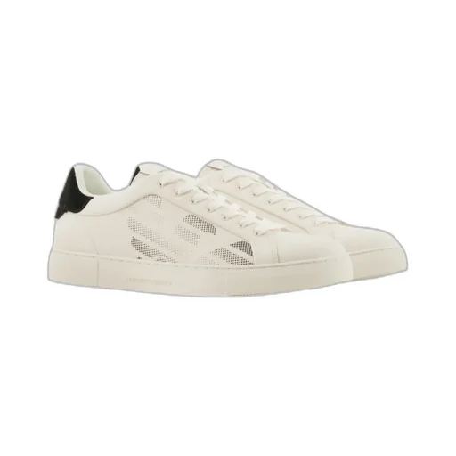 Logo-Perforated Lace-Up Trainers