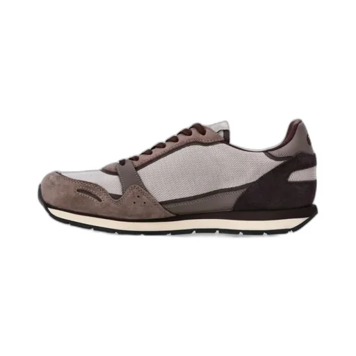 Eagle-Patch Suede-Panelled Sneakers