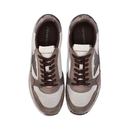 Eagle-Patch Suede-Panelled Sneakers