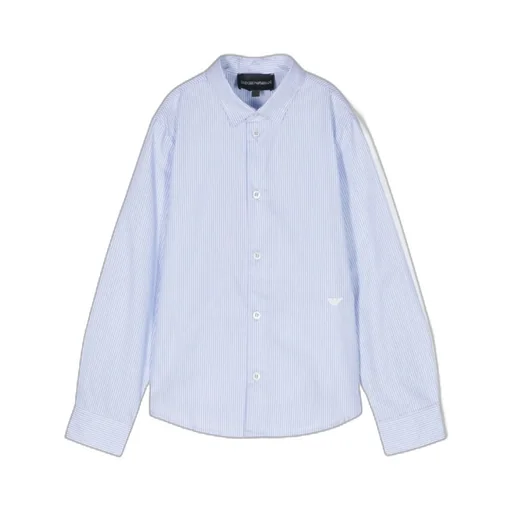 Embroidered-Logo Striped Cotton Shirt