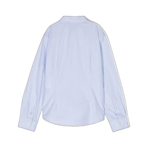 Embroidered-Logo Striped Cotton Shirt
