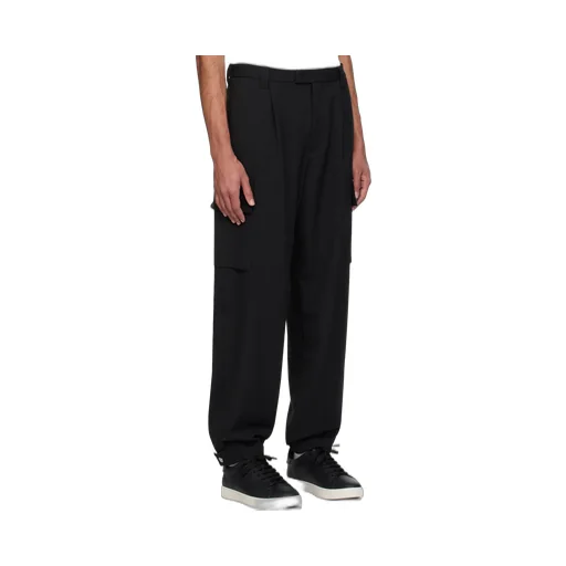 Belt Loop Elastic Casual Pants