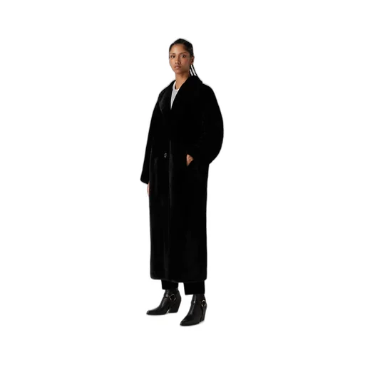 Classic-Collar Shearling Coat