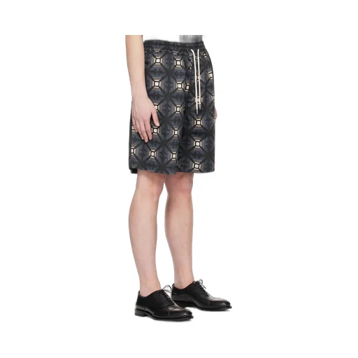 Geometric-Print Drawstring Bermudas