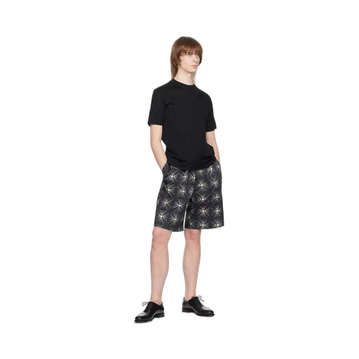 Geometric-Print Drawstring Bermudas