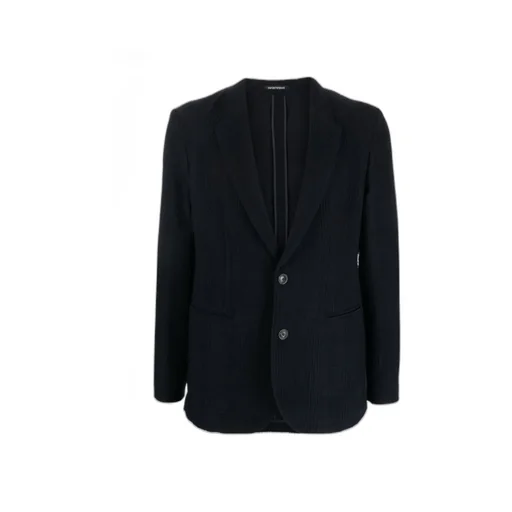 Plaid-Check Texture Single-Breasted Blazer