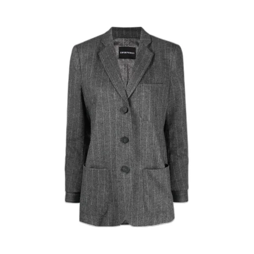 Pinstriped Buttoned Blazer