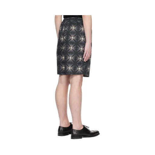 Geometric-Print Drawstring Bermudas