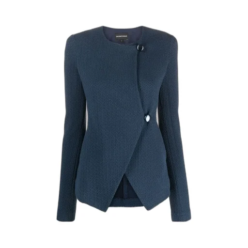 Off-Centre-Fastening Textured Jacket