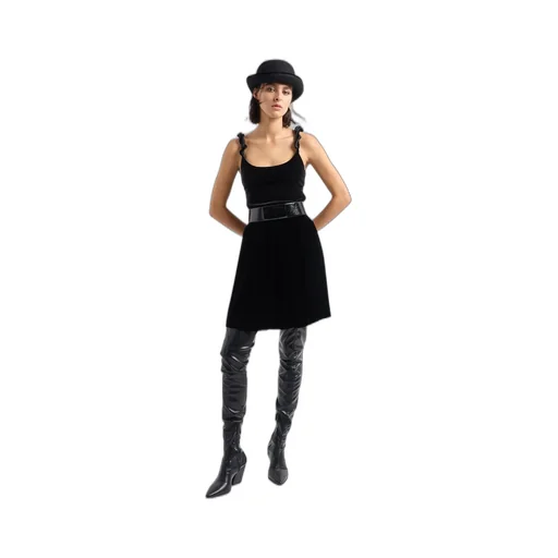 Twisted-Straps Velvet Cropped Top
