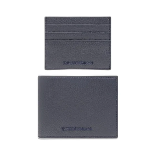 Logo-Rubberised Leather Wallet And Card Holder