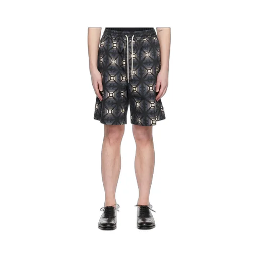 Geometric-Print Drawstring Bermudas