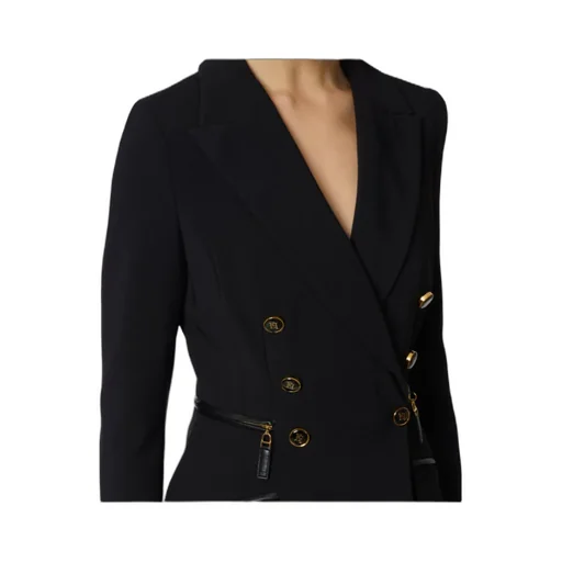 Double-Breasted Zip-Detail Blazer