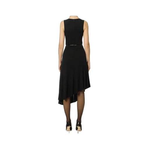 V-Neck Asymmetric Midi Dress