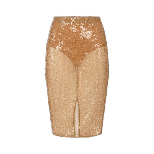 Sequin-Embellished Midi Skirt
