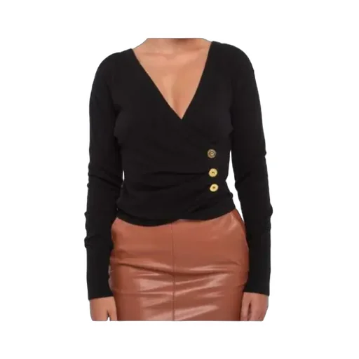 Buttoned Wrap Sweater