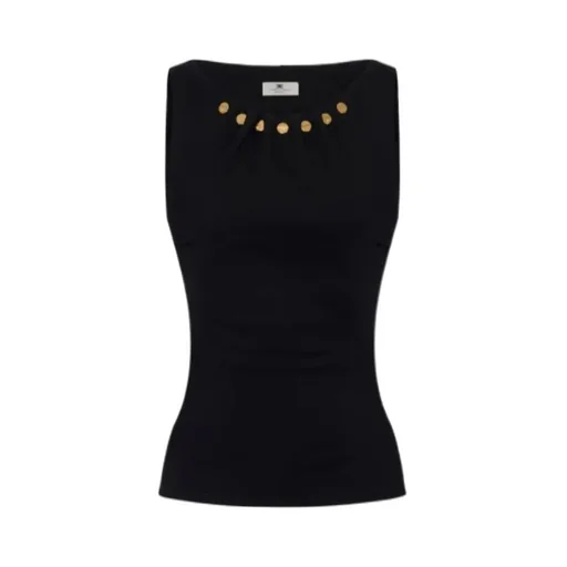Jersey Top With Jewel Buttons