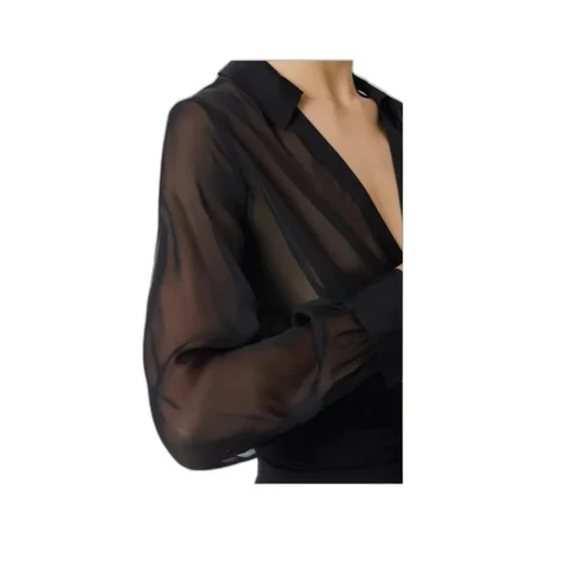 Voile Fabric Blouse With Sash