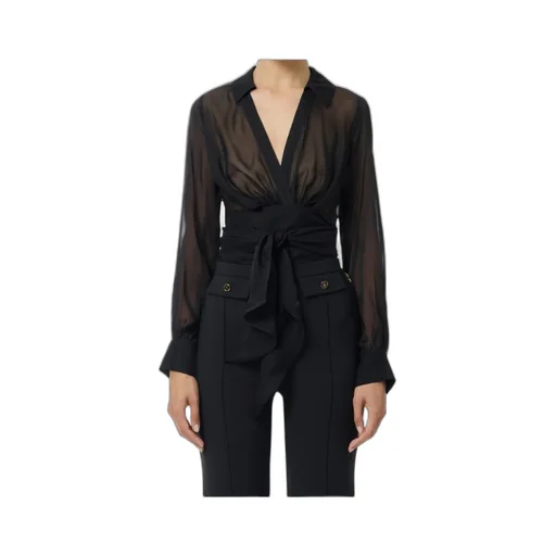 Voile Fabric Blouse With Sash
