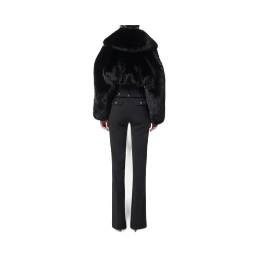 Fur Effect Double-Layer CrÊPe Jacket