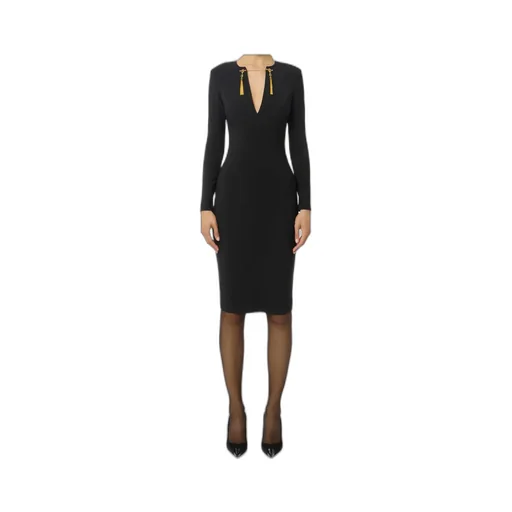 Long-Sleeved Day Dress With Tassel Embellishment