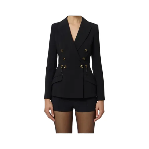 Double-Breasted Zip-Detail Blazer