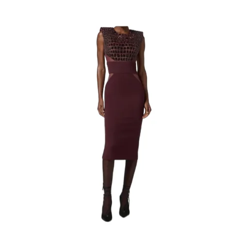 Lightweight CrÊPe Tulle Embroidered Dress