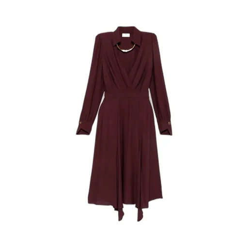 Tubular Necklace Detailed Georgette Dress